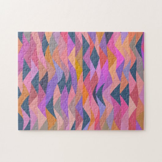 鮮やかなカラーはっきりしたの明るい三角形と抽象芸術三角形 ジグソーパズル (横)