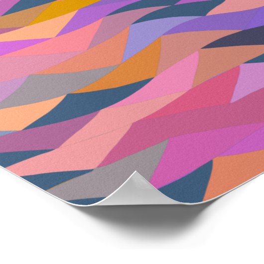 鮮やかなカラーはっきりしたの明るい三角形と抽象芸術三角形 ポスター (角)