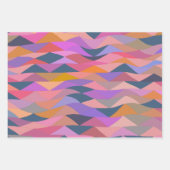 鮮やかなカラーはっきりしたの明るい三角形と抽象芸術三角形 ラッピングペーパーシート (正面3)