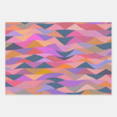 鮮やかなカラーはっきりしたの明るい三角形と抽象芸術三角形 ラッピングペーパーシート (正面2)