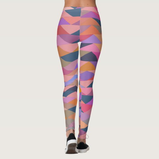 鮮やかなカラーはっきりしたの明るい三角形と抽象芸術三角形 レギンス (裏面)