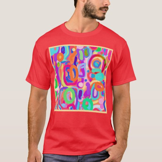 鮮やかなカラーパターン Tシャツ (正面)