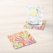 鮮やかなカラープリント スクエアペーパーコースター (インサイチュ)