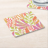 鮮やかなカラープリント スクエアペーパーコースター (アングル)