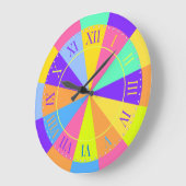 鮮やかなカラーホイールの大きいローマ数字 ラージ壁時計 (傾斜)