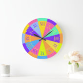 鮮やかなカラーホイールの大きいローマ数字 ラージ壁時計 (ホーム)