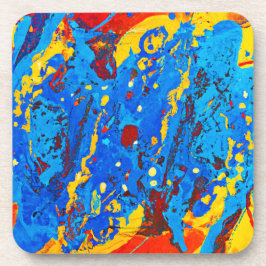 鮮やかなカラー抽象芸術アートワーク コースター