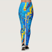 鮮やかなカラー抽象芸術アートワーク レギンス (裏面)