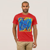 鮮やかなカラー抽象芸術アートワーク Tシャツ (正面フル)