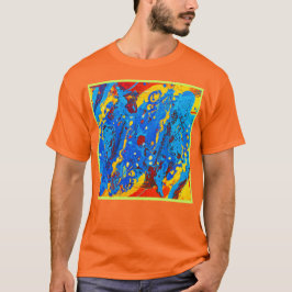 鮮やかなカラー抽象芸術アートワーク Tシャツ