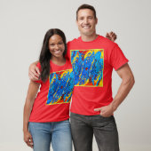 鮮やかなカラー抽象芸術アートワーク Tシャツ (ユニセックス)