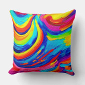 鮮やかなカラー渦 クッション (正面)