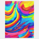 鮮やかなカラー渦 フリースブランケット (正面)