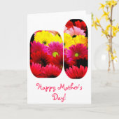 鮮やかなガーベラのデイジーの幸せな母の日カード カード (黄色い花)