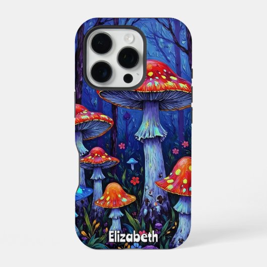 鮮やかなキノコの森 iPhoneケース (裏面)