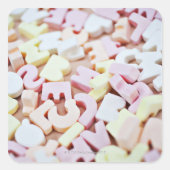 鮮やかなキャンデーのアルファベットの閉めて下さい スクエアシール (正面)