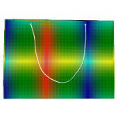鮮やかなギフトバッグで、光沢のある虹色の ラージペーパーバッグ (裏面)