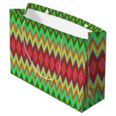 鮮やかなギフトバッグで、緑、赤、黄色の様々な色の ラージペーパーバッグ (裏面アングル)