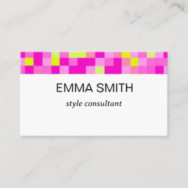 鮮やかなギンガムチェックのキュートな名刺 名刺