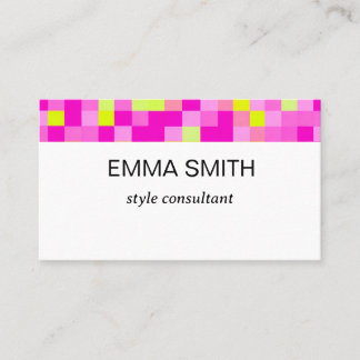 鮮やかなギンガムチェックのキュートな名刺 名刺