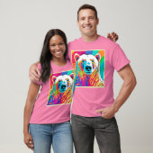 鮮やかなクマのヘッドアート Tシャツ (ユニセックス)