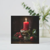 鮮やかなクリスマスのキャンドル　ホリデーグリーティングカード シーズンカード (スタンド正面)