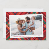 鮮やかなクリスマスのチェック柄の写真 シーズンカード (正面)