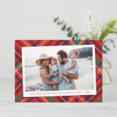 鮮やかなクリスマスのチェック柄の写真 シーズンカード (スタンド正面)