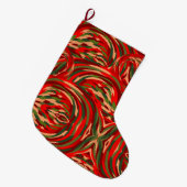 鮮やかなクリスマスのフラミンゴの羽根 ラージクリスマスストッキング (正面 (吊り時))