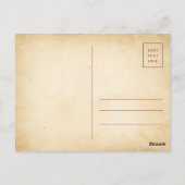 鮮やかなクリスマスカード - 雪だるまとサンタ ポストカード (裏面)