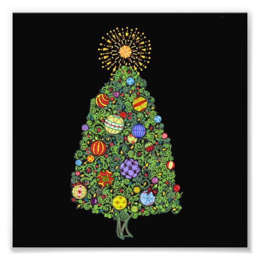 鮮やかなクリスマスツリー フォトプリント            (正面)