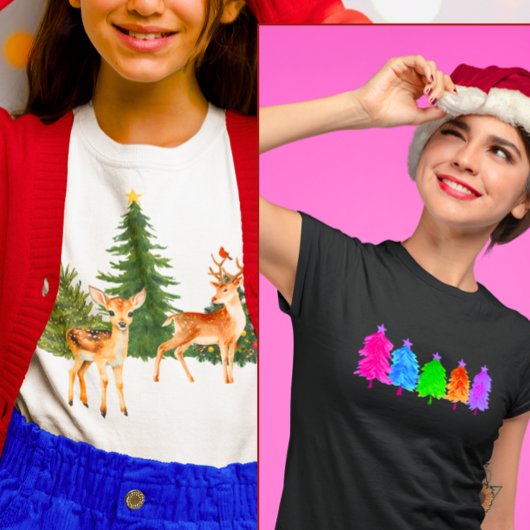 鮮やかなクリスマスツリー Tシャツ