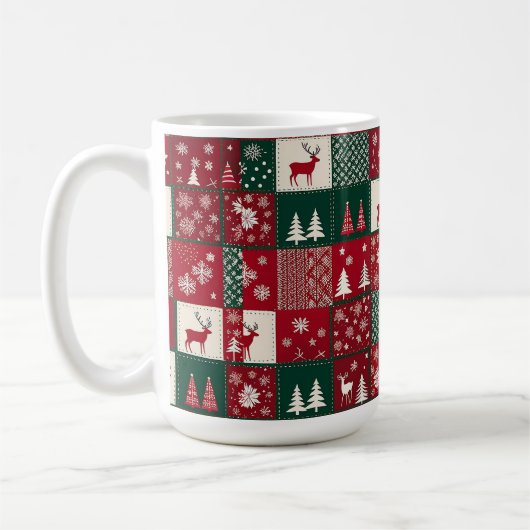 鮮やかなクリスマスパターン コーヒーマグカップ (左)