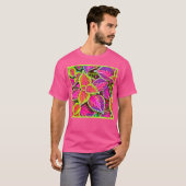 鮮やかなクロマリーフハーモニーパターン Tシャツ (正面フル)