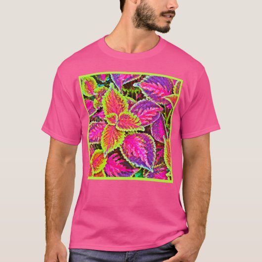 鮮やかなクロマリーフハーモニーパターン Tシャツ (正面)