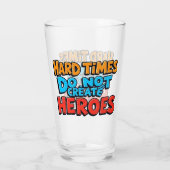 鮮やかなグラデーションのタイポグラフィ Heroes タンブラーグラス (裏面)
