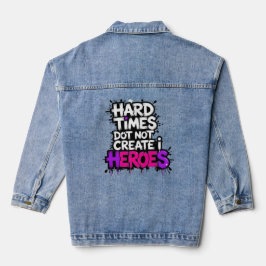 鮮やかなグラデーションのタイポグラフィ Heroes  デニムジャケット
