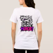 鮮やかなグラデーションのタイポグラフィ Heroes トライブレンドTシャツ (裏面)
