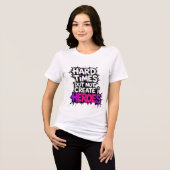 鮮やかなグラデーションのタイポグラフィ Heroes  トライブレンドＴシャツ (正面全面)
