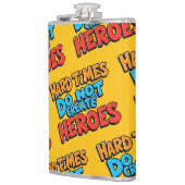 鮮やかなグラデーションのタイポグラフィ Heroes フラスク (左)