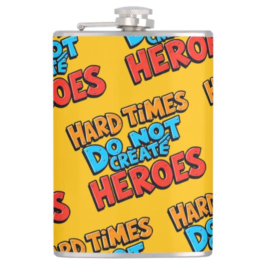 鮮やかなグラデーションのタイポグラフィ Heroes フラスク (正面)