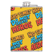鮮やかなグラデーションのタイポグラフィ Heroes フラスク (裏面)