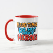鮮やかなグラデーションのタイポグラフィ Heroes マグカップ (左)