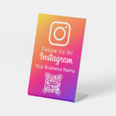 鮮やかなグラデーション ソーシャルメディア Instagram フォロー 台座サイン (正面)