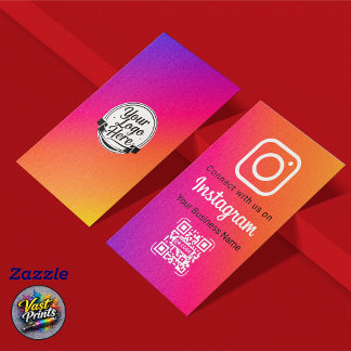 鮮やかなグラデーションInstagram QRコード ソーシャルメディア 名刺