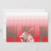 鮮やかなグラフィックデザインが特徴的な赤いパターン 招待状 (裏面)