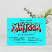 鮮やかなグラフィティの13歳の招待状 招待状 (スタンド正面)