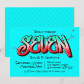 鮮やかなグラフィティの7つのお誘い 招待状 (正面/裏面)