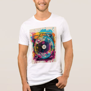 「鮮やかなグラフィティターンテーブルビニールTシャツ」 トライブレンドTシャツ