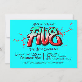 鮮やかなグラフィティーファイブの招待状 招待状